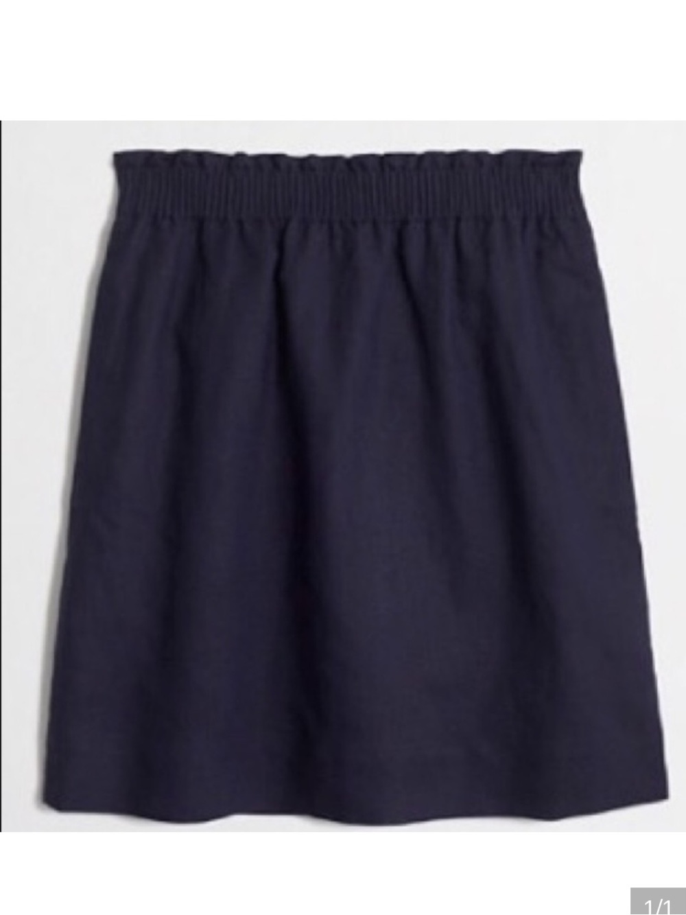 J.Crew 100% Linen navy blue sidewalk skirt size 8